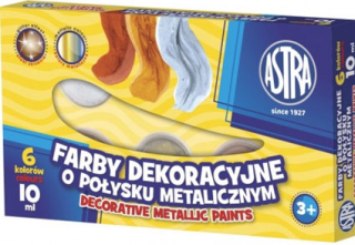 Dekoračné farby s kovovým odleskom 6x10 ml